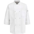 Vf Imagewear Chef Designs 8 Button-Front Chef Coat, Thermometer Pocket, Pearl Buttons, White, Poly/Cotton, XS 0413WHRGXS